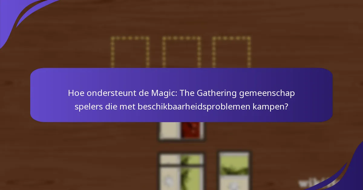 Hoe ondersteunt de Magic: The Gathering gemeenschap spelers die met beschikbaarheidsproblemen kampen?