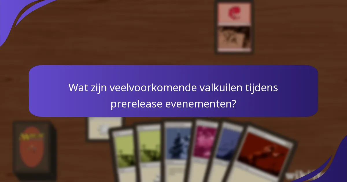 Wat zijn veelvoorkomende valkuilen tijdens prerelease evenementen?